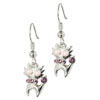 Fancy Purple Studded Cat Earrings