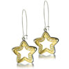 Two Tone Studded Star Earrings