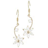 Cz Studded Flower Earrings