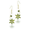 Green Studded Flower Earrings