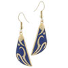 Gold Tone Blue Accented Earrings