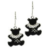 Studded Black Teddy Bear Earrings