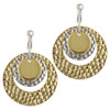 Two Tone Textured Round Earrings