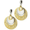Two Tone Round Circle Earrings