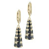 Gold Tone Faux Onyx Earrings