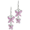 Big And Small Pink Butterfly Earrings