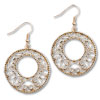 Gold Tone Paisley Circle Earrings
