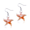 Orange Starfish Murano Glass Earrings