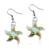 Green Starfish Murano Glass Earrings