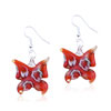 Red Butterfly Murano Glass Earrings