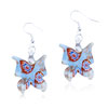 Pale Blue Butterfly Murano Glass Earrings