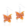 Orange Butterfly Murano Glass Earrings
