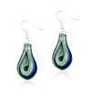 Blue And Green Swirl Drop Murano Glass Earrings