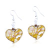 Amber Heart Murano Glass Earrings