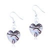 White And Black Spiral Line Heart Earrings