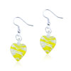 White And Yellow Spiral Line Heart Earrings