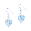 Sky Blue Waveline Heart Earrings