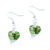 Pale Green Waveline Heart Earrings
