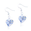 Pale Blue Waveline Heart Earrings