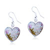 Pale Blue And White Zigzag Line Heart Earrings