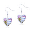 Yellow And Blue Zigzag Line Heart Earrings