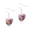 Black And Red Zigzag Line Heart Earrings