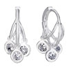 Flower Ring With April Birthstone Clear Crystal 925 Sterling Silver Earrings