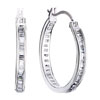 April Birthstone Clear Swarovski Crystal 925 Sterling Silver Hoop Earrings EA_CSSS02
