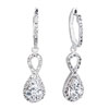 Hoop Dangle Crystal Drop 925 Sterling Silver Earrings