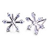 Snowflake With April Birthstone Clear Crystal 925 Sterling Silver Stud Ear...