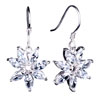 White Crystal Snowflake April Birthstone 925 Sterling Silver Earrings