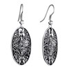 Pugster Oval Engraved Flower Pattern Dangle
