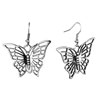  Earrings - Silver Tone Butterfly Earrings