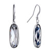 White April Birthstone Crystal Oval Dangle Earrings
