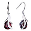 Light Siam July Birthstone Crystal Abstract Image Dangle Earrings