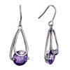 Classic Ring Dangle Purple February Birthstone Crystal Dangle Earrings