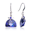 Classic Purple February Birthstone Crystal Semicircle Dangle Earrings