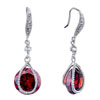 Metal With Clear Crystal Dangle July Birthstone Light Siam Crystal Round W...