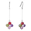 Colorful Birthstone Crystal Clover Dangle Earrings