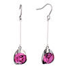 Classic Pink October Birthstone Crystal Dangle Earrings