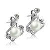 Pearl And Crystal Rhinestone Studded Earrings