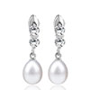 Dangle Pearl And Sparkling Crystal Earrings