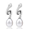 Dangle Pearl Crystal Swirl Earrings