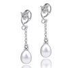 Dangle Pearl Chain Link Earrings