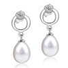 Dangle  Pearl  Circle Earrings
