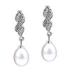 Dangle Pearl Wrapped Stick Earrings