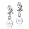 Dangle  Pearl  Crystal Wing Earrings