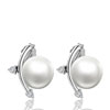 Freshwater Pearl And Silver Crescent Earrings
