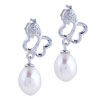 Dangle Pearl Hollow Butterfly Earrings