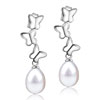 Dangle Pearl Butterfly Link Earrings